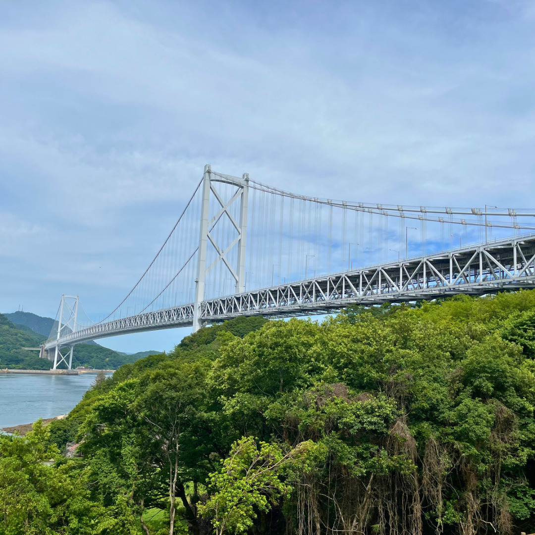 因島、因島大橋記念公園から見た因島大橋の全景