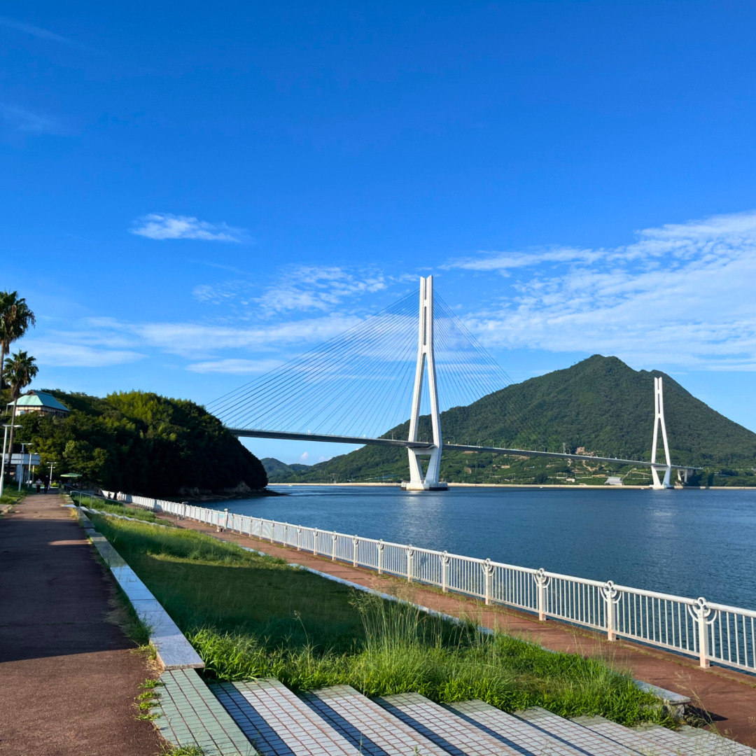 大三島、多々羅しまなみ公園からの多々羅大橋の景色